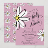 Modern handgeschreven Baby shower voor gegevensver Kaart (Voorkant / Achterkant)