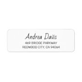 Modern Handgeschreven Basic 02. Retouradres Etiket (Voorkant)