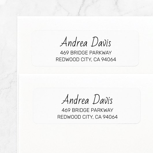 Modern Handgeschreven Basic 02. Retouradres Etiket