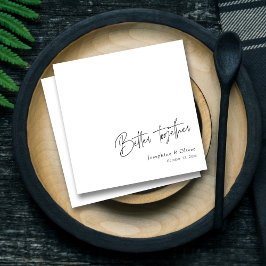 Modern handgeschreven: beter samen bruiloft decor servet