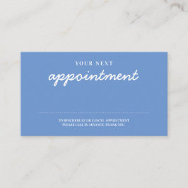 Modern handgeschreven, blauwe herinnering afsprakenkaartje