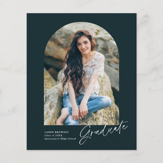 Modern handgeschreven boog foto Afstuderen (Voorkant)