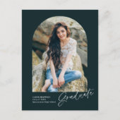 Modern handgeschreven boog foto Afstuderen Briefkaart (Voorkant)