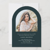 Modern handgeschreven boog foto Afstuderen Kaart (Achterkant)