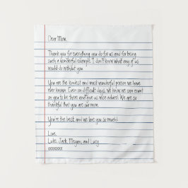 Modern handgeschreven briefpapier voor Notitieboek Wandkleed