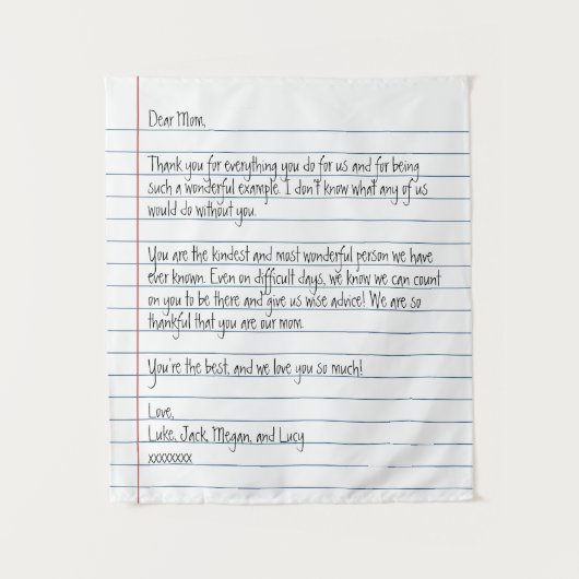 Modern handgeschreven briefpapier voor Notitieboek Wandkleed (Voorkant)