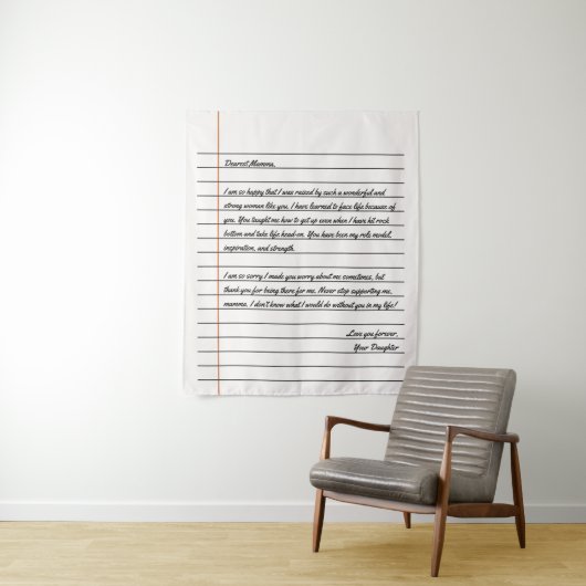 Modern handgeschreven briefpapier voor Notitieboek Wandkleed (In situ)