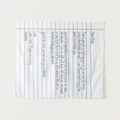 Modern handgeschreven briefpapier voor Notitieboek Wandkleed (Voorkant (horizontaal))