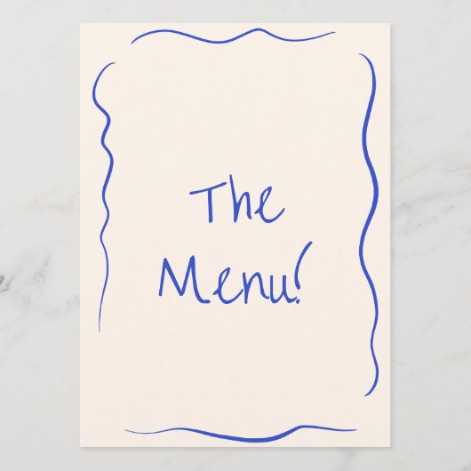 Modern handgeschreven getekend funky eigenzinnige  menu (Achterkant)