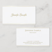 Modern Handgeschreven Goud Script Elegant Luxe Des Visitekaartje (Voorkant / Achterkant)