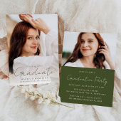 Modern handgeschreven groen script 2 foto Afstuder Kaart