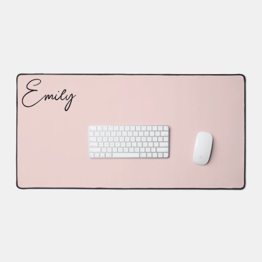 Modern Handgeschreven Handtekening Script Blush Bureaumat (Keyboard & Muis)