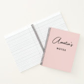 Modern Handgeschreven Handtekening Script Blush Notitieboek (Binnen)