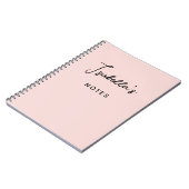 Modern Handgeschreven Handtekening Script Blush Notitieboek (Linkerzijde)