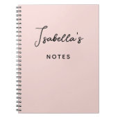 Modern Handgeschreven Handtekening Script Blush Notitieboek (Voorkant)