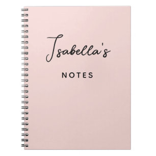 Modern Handgeschreven Handtekening Script Blush Notitieboek