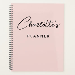Modern Handgeschreven Handtekening Script Blush Planner