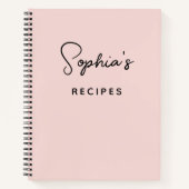 Modern Handgeschreven Handtekening Script Blush Re Notitieboek (Voorkant)