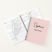 Modern Handgeschreven Handtekening Script Blush Re Notitieboek (Binnen)