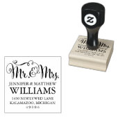 Modern Handgeschreven Huwelijksmonogram Rubberstempel (Gestempeld)
