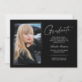 Modern handgeschreven inkt script Afstuderen 2 fot Aankondiging (Voorkant)