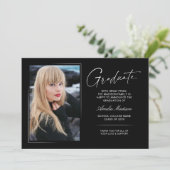 Modern handgeschreven inkt script Afstuderen 2 fot Aankondiging (Staand voorkant)