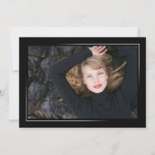 Modern handgeschreven inkt script Afstuderen 2 fot Aankondiging (Achterkant)