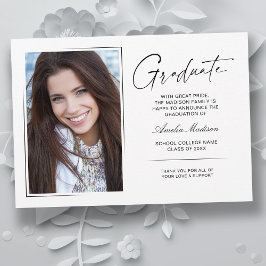 Modern handgeschreven inkt script Afstuderen 2 fot Aankondiging