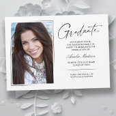 Modern handgeschreven inkt script Afstuderen 2 fot Aankondiging