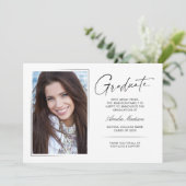 Modern handgeschreven inkt script Afstuderen 2 fot Aankondiging (Staand voorkant)