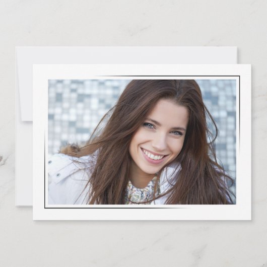 Modern handgeschreven inkt script Afstuderen 2 fot Aankondiging (Achterkant)