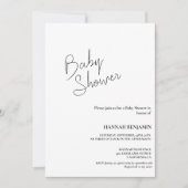 Modern handgeschreven kalligrafie baby shower kaart (Voorkant)