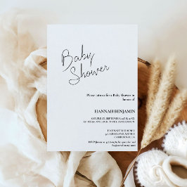 Modern handgeschreven kalligrafie baby shower kaart