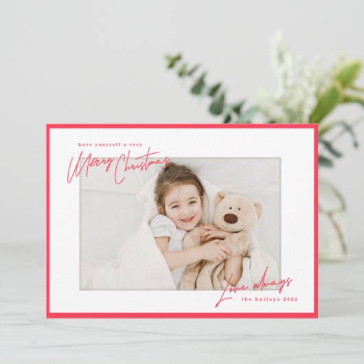 Modern, handgeschreven kerstscript met handmatige  (Staand voorkant)