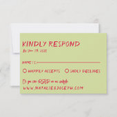 Modern Handgeschreven Kleurrijke Retro Fun Bold Br RSVP Kaartje (Voorkant)