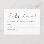 Modern handgeschreven Let's dance song aanvraag Informatiekaartje (Voorkant)