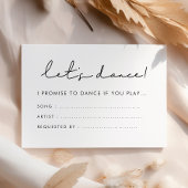 Modern handgeschreven Let's dance song aanvraag Informatiekaartje