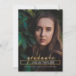 Modern handgeschreven Luxurious Gold Photo Afstude Aankondiging