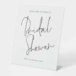 Modern Handgeschreven Manuscript Onthaal aan Vrijg Reclamebord Met Voetstuk