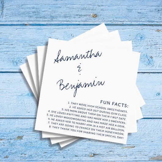 Modern handgeschreven marineblauw vun veiling brui servet