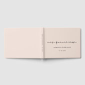 Modern handgeschreven Mis quince años blush roze Gastenboek (Volledig)