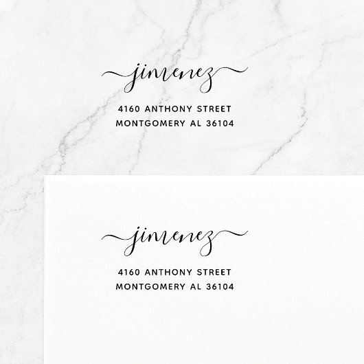 Modern Handgeschreven Naam en retouradres 08c. Zelfinktende Stempel