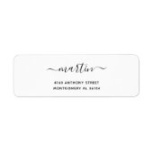 Modern Handgeschreven Naam en retouradres 08e. Etiket (Voorkant)