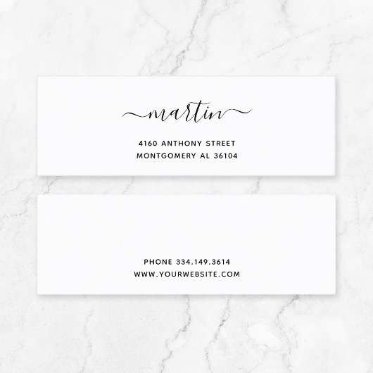 Modern Handgeschreven Naam en retouradres 08e. Mini Visitekaartje