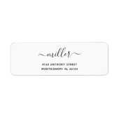 Modern Handgeschreven Naam & het Adres van de Teru Etiket (Voorkant)