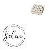 Modern handgeschreven naam retouradres rubberstempel (Gestempeld)