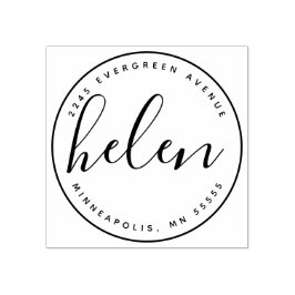 Modern handgeschreven naam retouradres rubberstempel