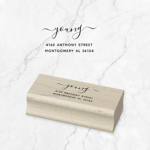 Modern Handgeschreven Naam & Return-adres 08a. Rubberstempel