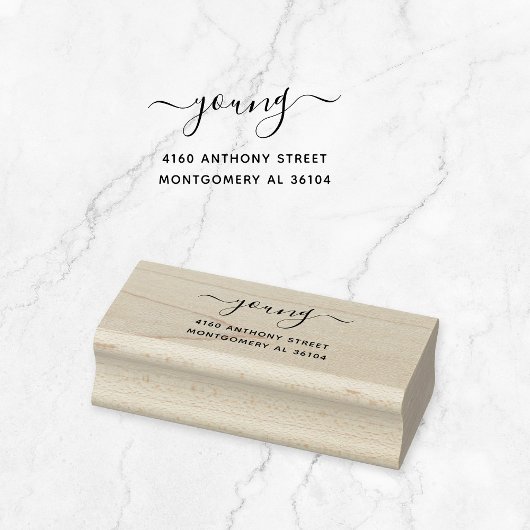 Modern Handgeschreven Naam & Return-adres 08a. Rubberstempel