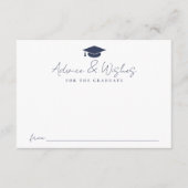 Modern Handgeschreven Navy Script Afstuderen Advie Informatiekaartje (Voorkant)